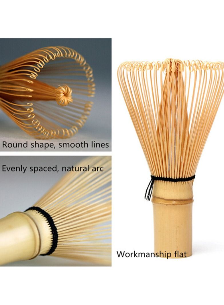 تيلاند أواني الماتشا التقليدية المصنوعة يدويًا من خفقت الماتشا ، لون بني ذهبي طبيعي - Image 3