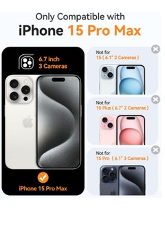 ESCASE Magnetic Cover for iPhone 15 Pro Max 6.7 Inch, MagSafe Compatible, Full Camera Protection, Translucent Matte Slim Protective Shockproof Case,  Green  - Image 2