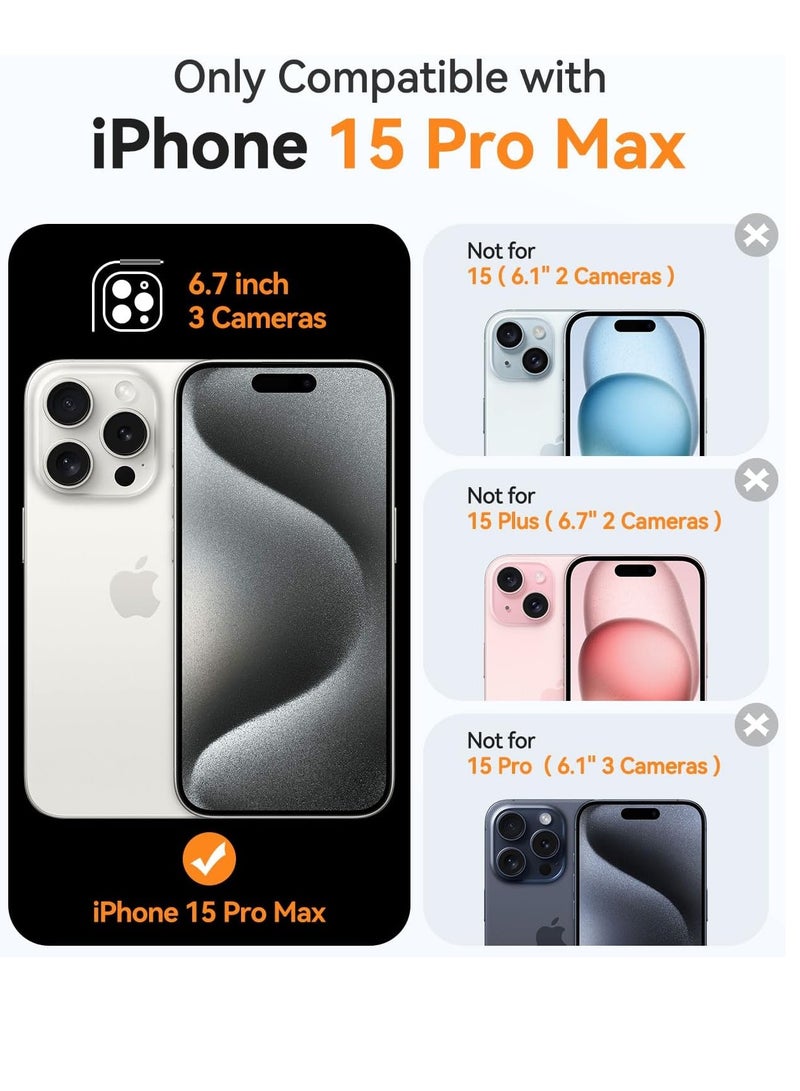 ESCASE Magnetic Cover for iPhone 15 Pro Max 6.7 Inch, MagSafe Compatible, Full Camera Protection, Translucent Matte Slim Protective Shockproof Case,  Green - Image 2