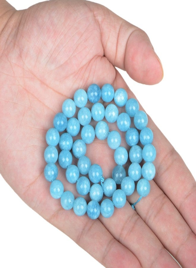 AD Beads Natural Gemstone Round Loose Beads 15" for Bracelet Necklace Earrings Jwelery Making Crafts DIY (8mm, Aquamarine Jade) - Image 3
