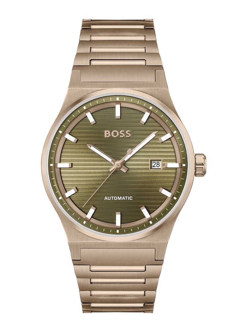 HUGO BOSS ساعة هوجو بوس آنالوج دائرية للرجال بحالة زيتونية - 1514184  - Image 3