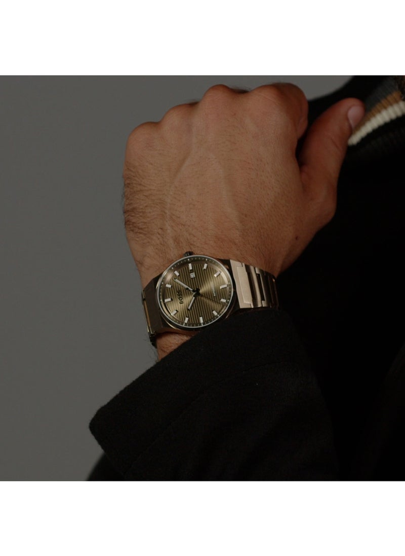 HUGO BOSS ساعة هوجو بوس آنالوج دائرية للرجال بحالة زيتونية - 1514184  - Image 5
