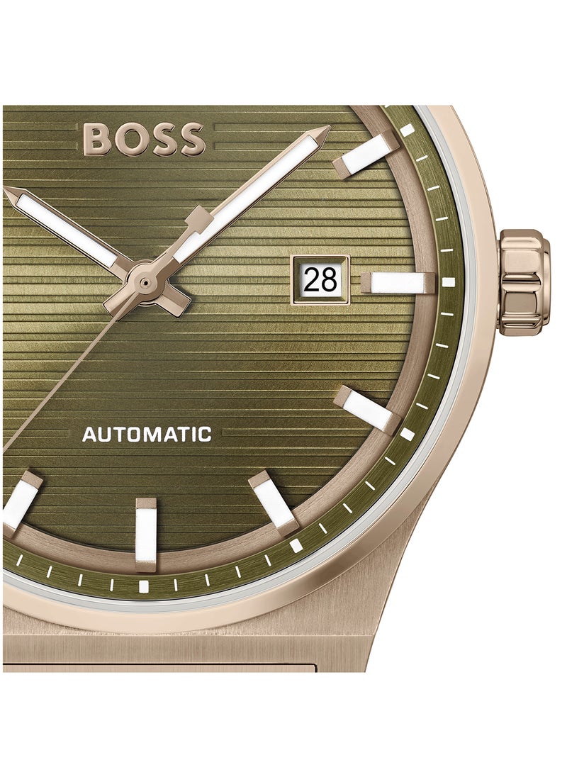 HUGO BOSS ساعة هوجو بوس آنالوج دائرية للرجال بحالة زيتونية - 1514184  - Image 4