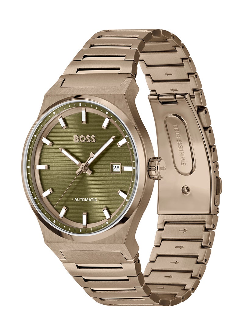 HUGO BOSS ساعة هوجو بوس آنالوج دائرية للرجال بحالة زيتونية - 1514184  - Image 1