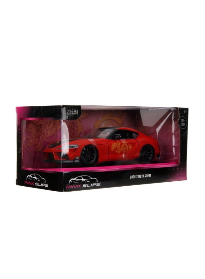 JADA Pink Slips Tokyo Drift 2020 Toyota Supra Die-Cast Car (1:24, Red) - Image 2