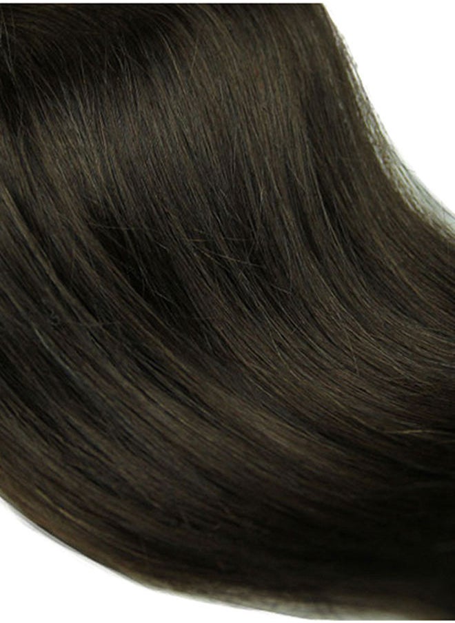 NIBEMINENT 8-Piece Full Head Real Remy Human Hair Extension Black  - Image 3