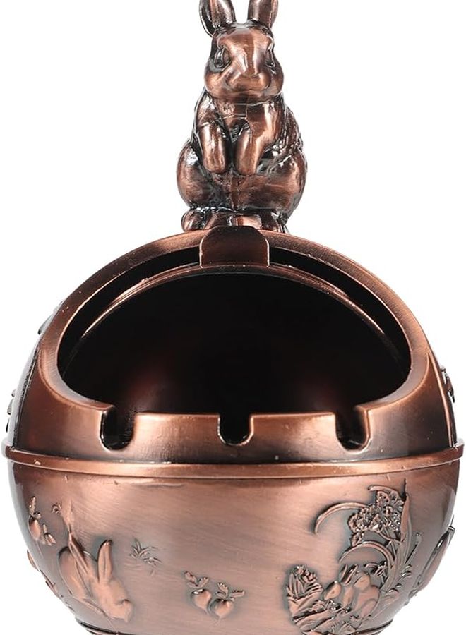 صحن رماد قديم مزود بغطاء على شكل أرنب مقاوم للرياح بتصميم مدمج للاستخدام الداخلي والخارجي - Image 2