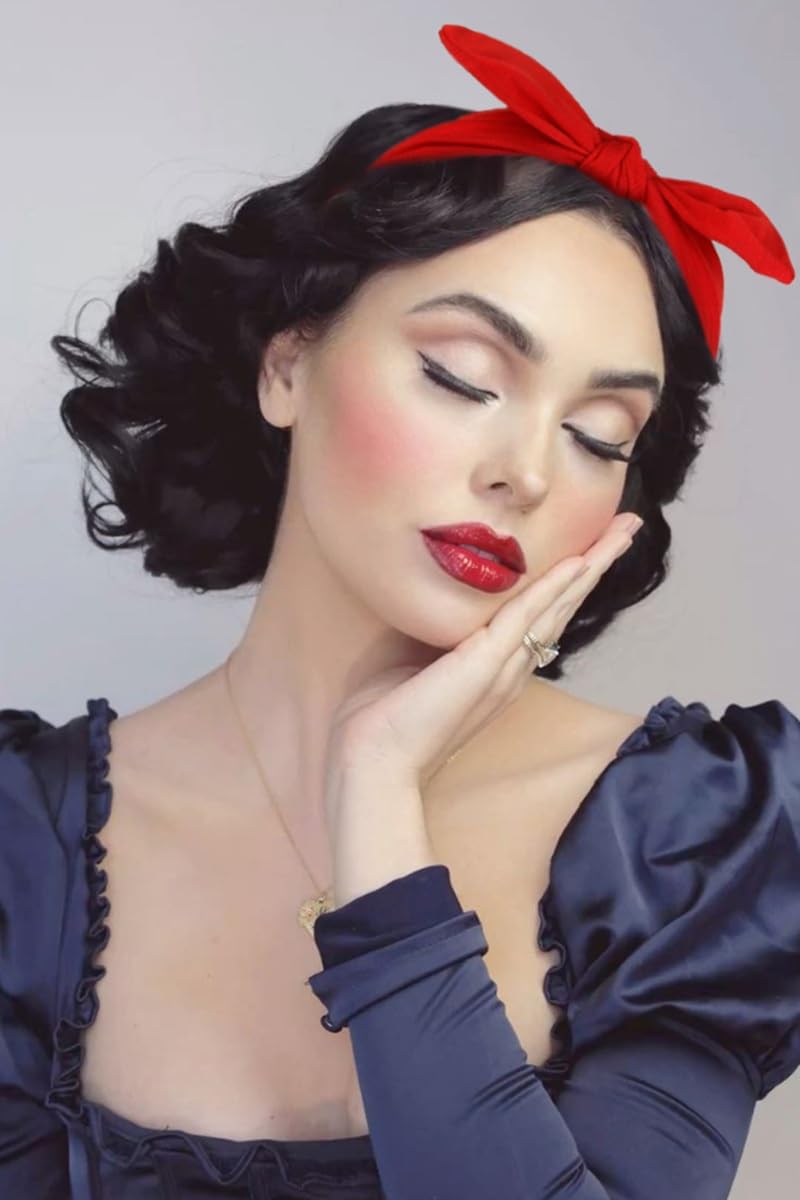 Tobeffect Red Bow Headbands for Women, Elastic Bow Head Bands for Women's Hair Non Slip - Wide Headwraps with Bows Vintage, Cute Hairbands Hair Accessories 6 Pack - Image 2