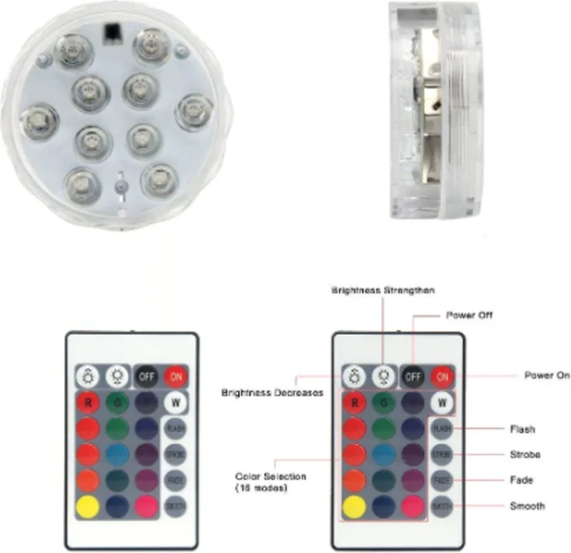 Mobee Hookah and Poolside LED RGB Light Lighting Controlled Waterproof LED Light