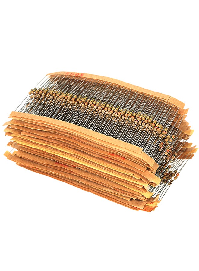 1500-Piece 75 Values Carbon Film Resistors Assortment Kit Electronic Components Multicolour - Image 1