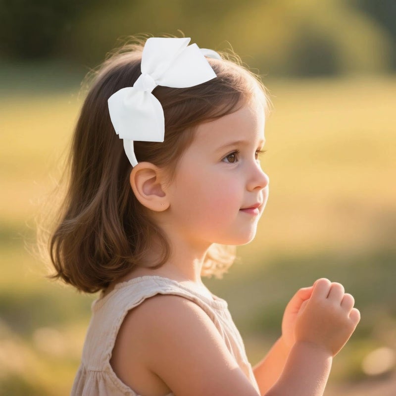 7Rainbows Fashion Cute White Bow Headband for Girls Toddlers. - Image 2