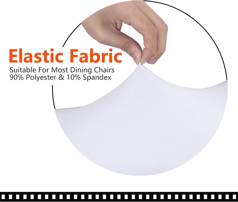 SARAFLORA Office Chair Cover - Medium, White - Removable Computer Chair Cover with Zipper for Universal Rotating Desk Chair Seat Washable Protector for Pets - Image 3