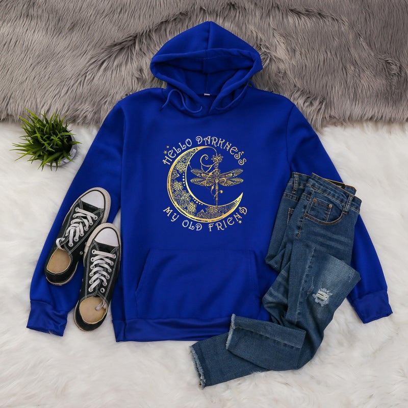 2024 Amazon ebay AliExpress Cross-border Independent Station eBay Animal Letters European and American Printed Hood for Men and Women Blue  - Image 1