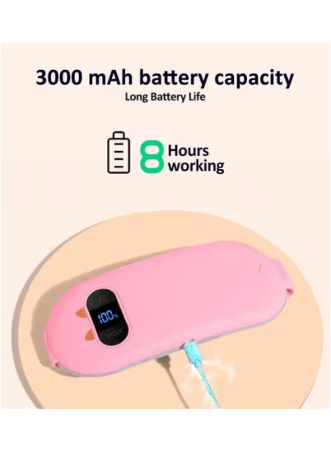 general Portable Heating Pad, Electric Cordless Menstrual Heating Pad 3S Fast Heating, Heating Pads for Cramps with 3 Heat Levels and 3 Massage Modes, Heating Pad for Back Pain Gift for Women and Girl(Pink) - Image 3