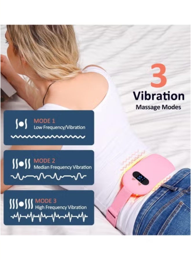 general Portable Heating Pad, Electric Cordless Menstrual Heating Pad 3S Fast Heating, Heating Pads for Cramps with 3 Heat Levels and 3 Massage Modes, Heating Pad for Back Pain Gift for Women and Girl(Pink) - Image 4