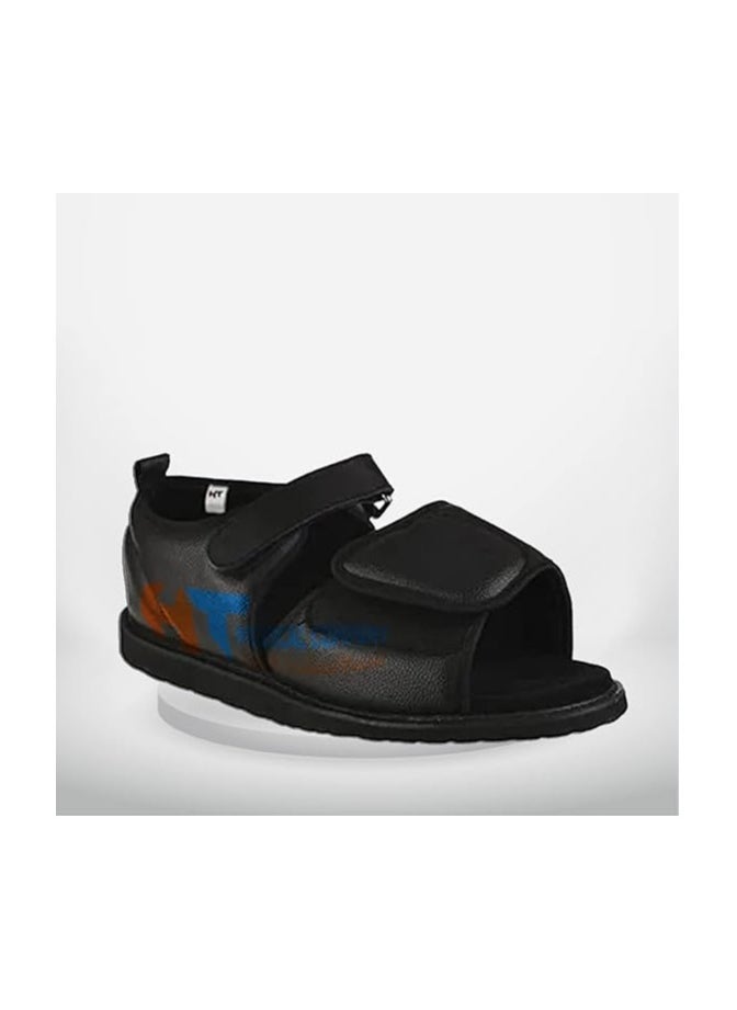 HT Diabetic Shoes for Men/Women, Open Toe Diabetic Sandals with Adjustable Closure, Extra Wide Fit Diabetic Shoes for Arthritis and Swollen Feet, Black, Size (45) - Image 1