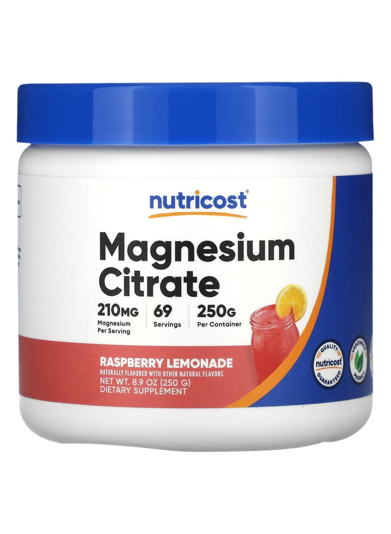 Nutricost Magnesium Citrate, Raspberry Lemonade, 8.9 oz (250 g)