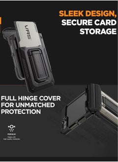 VRS Design D-Wallet Origin Samsung Galaxy Z Flip 6 Case Cover Rugged Semi Auto Wallet [2 Card Holder Slot] Built-in [Kickstand] and [Hinge Protection] - Black  - Image 2