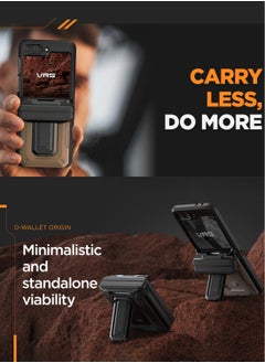 VRS Design D-Wallet Origin Samsung Galaxy Z Flip 6 Case Cover Rugged Semi Auto Wallet [2 Card Holder Slot] Built-in [Kickstand] and [Hinge Protection] - Black  - Image 4
