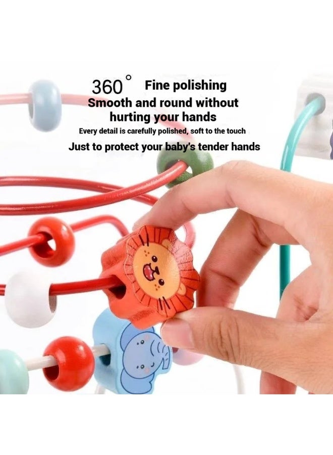 F.A.M.S Wooden Bead Maze and Abacus Toy Montessori-inspired Beaded Multi-Purpose Puzzle Building Toy Eye-Hands Cognition Training Toy for Babies and Kids - Image 5