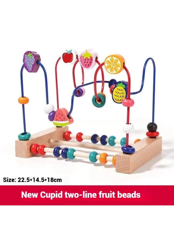 F.A.M.S Wooden Bead Maze and Abacus Toy Montessori-inspired Beaded Multi-Purpose Puzzle Building Toy Eye-Hands Cognition Training Toy for Babies and Kids - Image 3