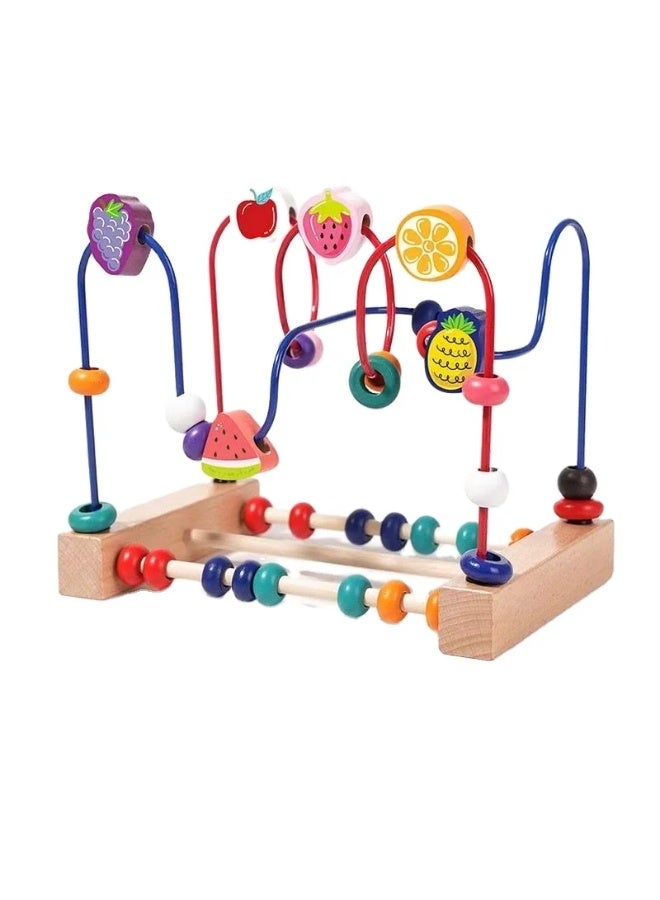 F.A.M.S Wooden Bead Maze and Abacus Toy Montessori-inspired Beaded Multi-Purpose Puzzle Building Toy Eye-Hands Cognition Training Toy for Babies and Kids - Image 2