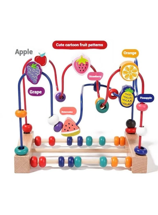 F.A.M.S Wooden Bead Maze and Abacus Toy Montessori-inspired Beaded Multi-Purpose Puzzle Building Toy Eye-Hands Cognition Training Toy for Babies and Kids - Image 1