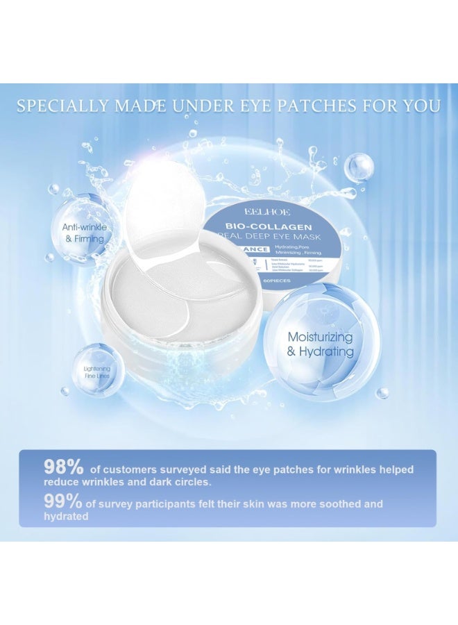 EELHOE Bio-Collagen Eye Patches – 30 Pairs丨Under Eye Patches for Dark Circles, Puffiness, Fine Lines丨With Vegan Collagen, Hyaluronic Acid, Niacinamide, Vitamin E丨Hydrating, Anti-Aging丨Korean Skincare - Image 2