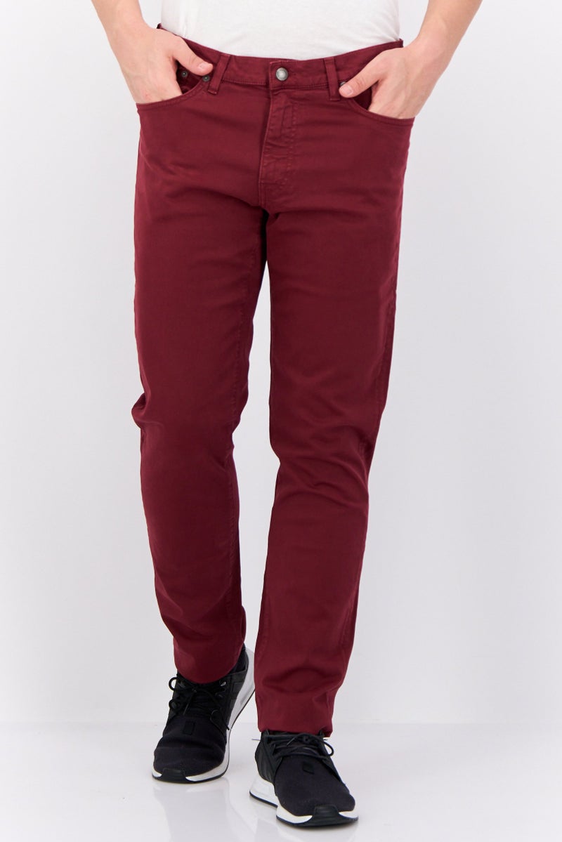 GANT Men Slim Fit Plain Chino Pants, Maroon - Image 1