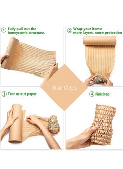 Taimi Honeycomb Packing Paper Packing Paper Substitute Alternative for Bubble Cushioning Wrap for Moving Shipping Packaging, Recyclable Moving Supplies Bubble Packing Wrap Protective Roll Size 38cmX100m  - Image 2