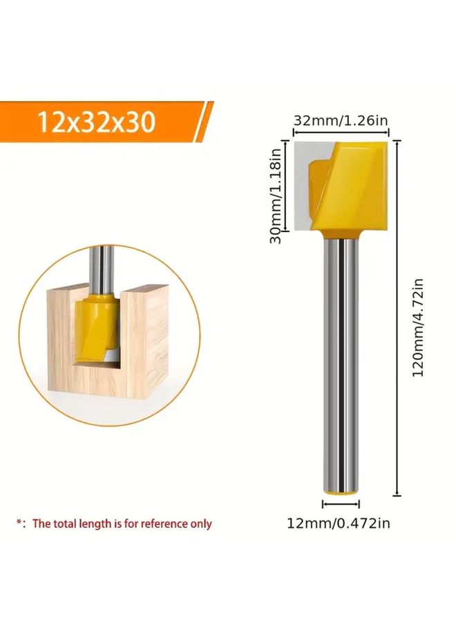 قطعة رأس القطع الثقيلة للمعادن والخشب، مقاس 12×36×30×120، بساق ممتد 12 مم، قطر قطع متعدد الأحجام، لقطع الأخاديد في الأعمال الخشبية والطحن. - Image 5