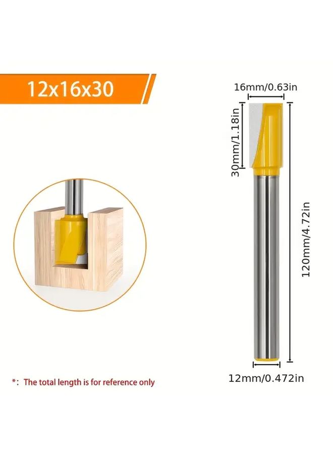 قطعة رأس القطع الثقيلة للمعادن والخشب، مقاس 12×36×30×120، بساق ممتد 12 مم، قطر قطع متعدد الأحجام، لقطع الأخاديد في الأعمال الخشبية والطحن. - Image 3