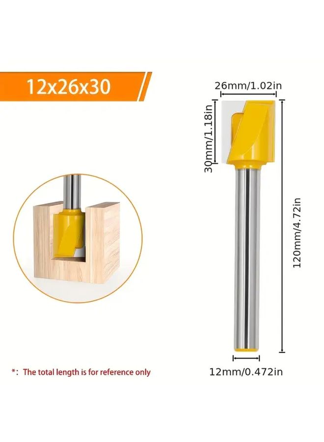 قطعة رأس القطع الثقيلة للمعادن والخشب، مقاس 12×36×30×120، بساق ممتد 12 مم، قطر قطع متعدد الأحجام، لقطع الأخاديد في الأعمال الخشبية والطحن. - Image 4