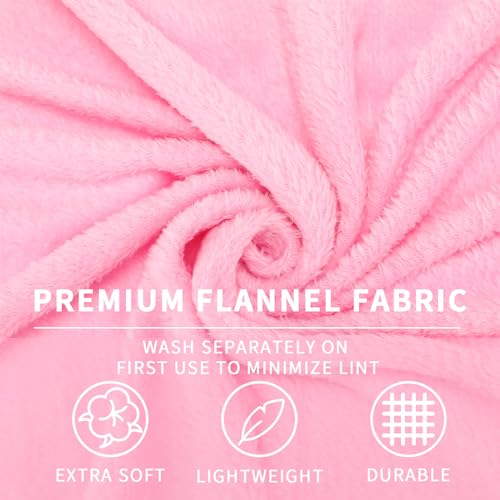 SmoothNovelty 6 Pcs Fleece Sleepover Blanket for Girl Galentines Party Soft Fuzzy Throw Blanket Bulk Warm Flannel Mattress for Pajamas Teepee Spa Movie Night(Pink,40 x 60 Inch) - Image 3