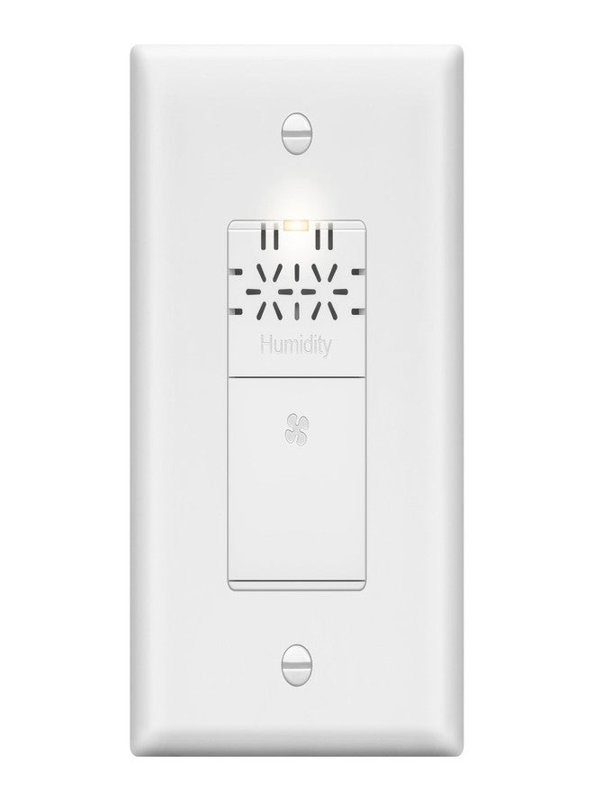 LIDER No Neutral Wire Required Humidity Sensor Switch, Air Circulator, Bathroom Fan Automated Control, Adjustable Timing, 1-Pole, Wall Plate Included, UL Listed, Thermoplastic, Matte White - Image 1