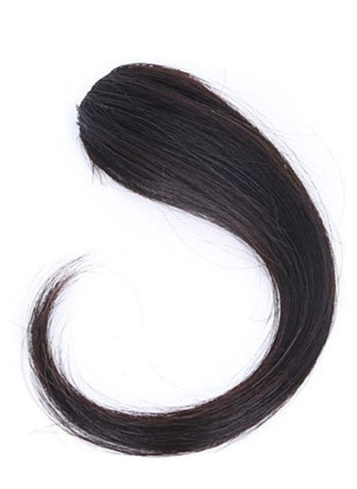 Estelle Hand Made Long Straight Bangs Invisible Clip In Side Bangs Human Hair Nature Look Hair Piece Extension Natural Black  - Image 1