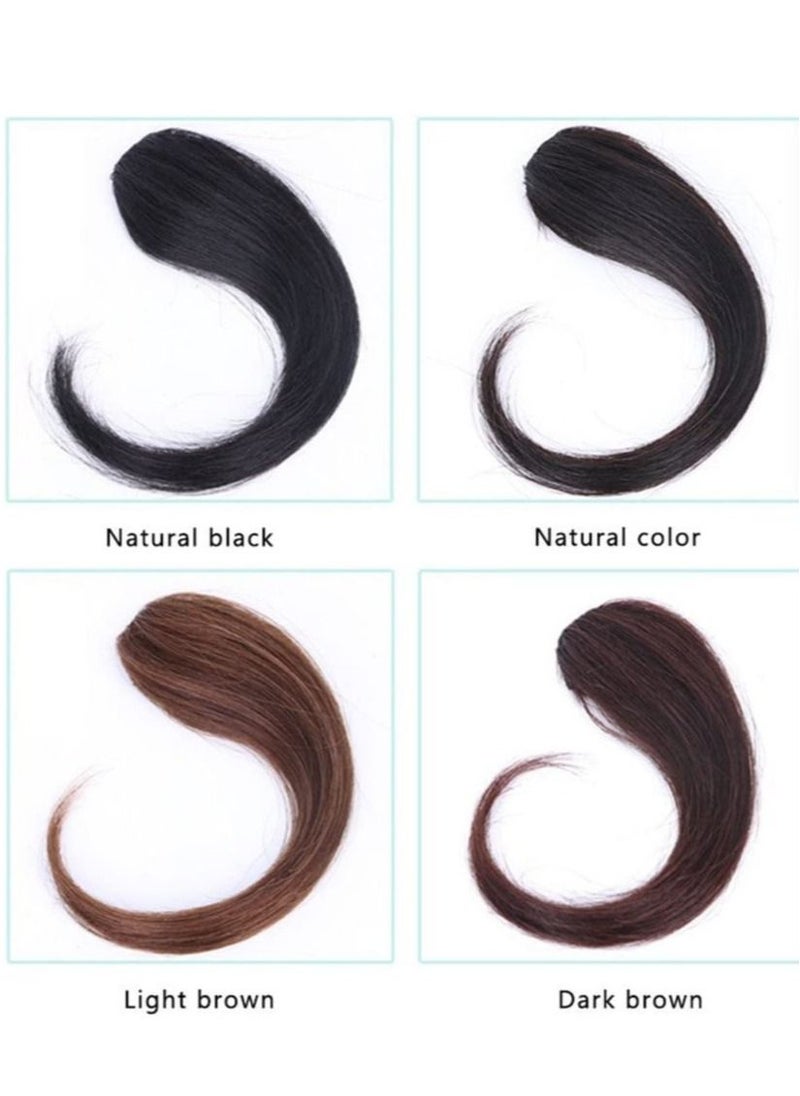 Estelle Hand Made Long Straight Bangs Invisible Clip In Side Bangs Human Hair Nature Look Hair Piece Extension Natural Black  - Image 4