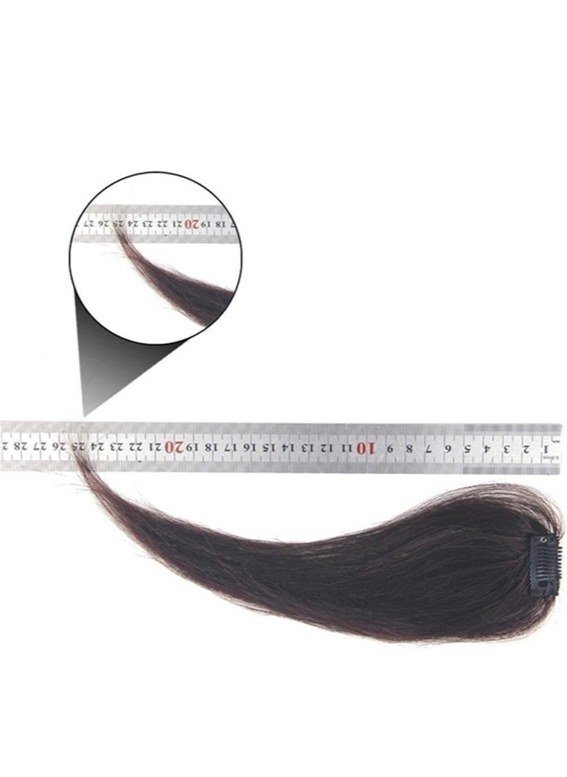 Estelle Hand Made Long Straight Bangs Invisible Clip In Side Bangs Human Hair Nature Look Hair Piece Extension Natural Black  - Image 2