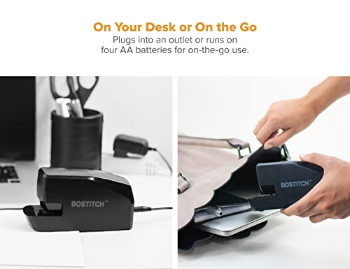 Bostitch مُدبِّس كهربائي محمول من بوسيتش، 20 ورقة، يعمل بالتيار المتردد أو البطارية، أسود (MDS20-BLK) - Image 3