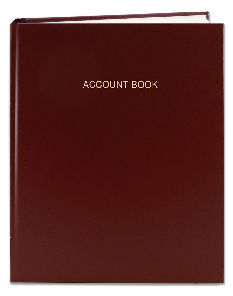 BookFactory Account Book/Ledger Book/Accounting/Account Notebook (4 Column/Four Columns Columnar Book Format) - 168 Pages, 8" x 10", Burgundy Cover, Section Sewn Hardbound (ACT-168-S4CM-A-LMT16-AX) - Image 1