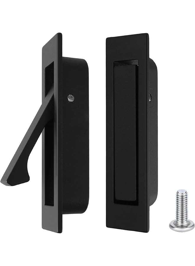 promass Pocket Door Pull Handle, Sliding Door Handles Recessed Flush Finger Pull Flush Mount Door Pull Pocket Door Hardware Pocket Door Edge Pulls for Pocket Door Closet Door Barn Door(A) - Image 1