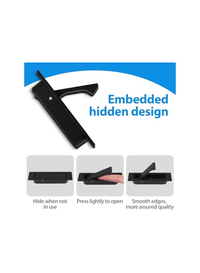 promass Pocket Door Pull Handle, Sliding Door Handles Recessed Flush Finger Pull Flush Mount Door Pull Pocket Door Hardware Pocket Door Edge Pulls for Pocket Door Closet Door Barn Door(A) - Image 3