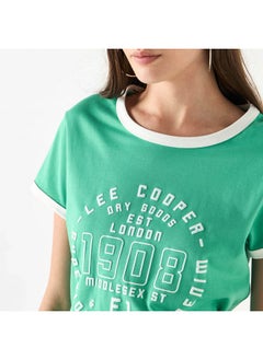 Lee Cooper Lee Cooper Printed T-shirt with Crew Neck and Short Sleeves  - Image 4