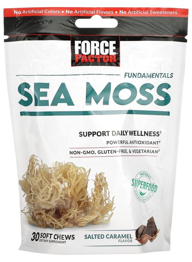 Force Factor فوندمنتالز طحالب البحر كراميل مملح 30 مضغوطة لينة