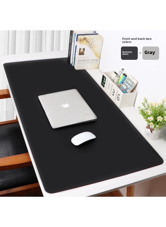 Mouse Pad Oversized Laptop Computer Keyboard Pad Desk Pad Office Desk Pad Student Writing Desk Pad Thickened-Color:600x300mm-Pattern:Business Black + Light Gray