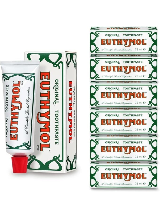 Euthymol Original Toothpaste (75ml), Pack of 6 - Image 1
