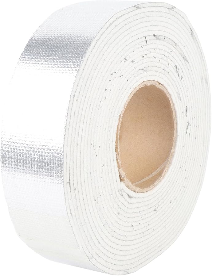 شريط عازل حراري من رقائق الألومنيوم مقاوم للحرارة حتى 1000 درجة مئوية، مقاس 1.97 بوصة × 25.26 قدم، لإصلاح السيارات والمنازل - Image 3