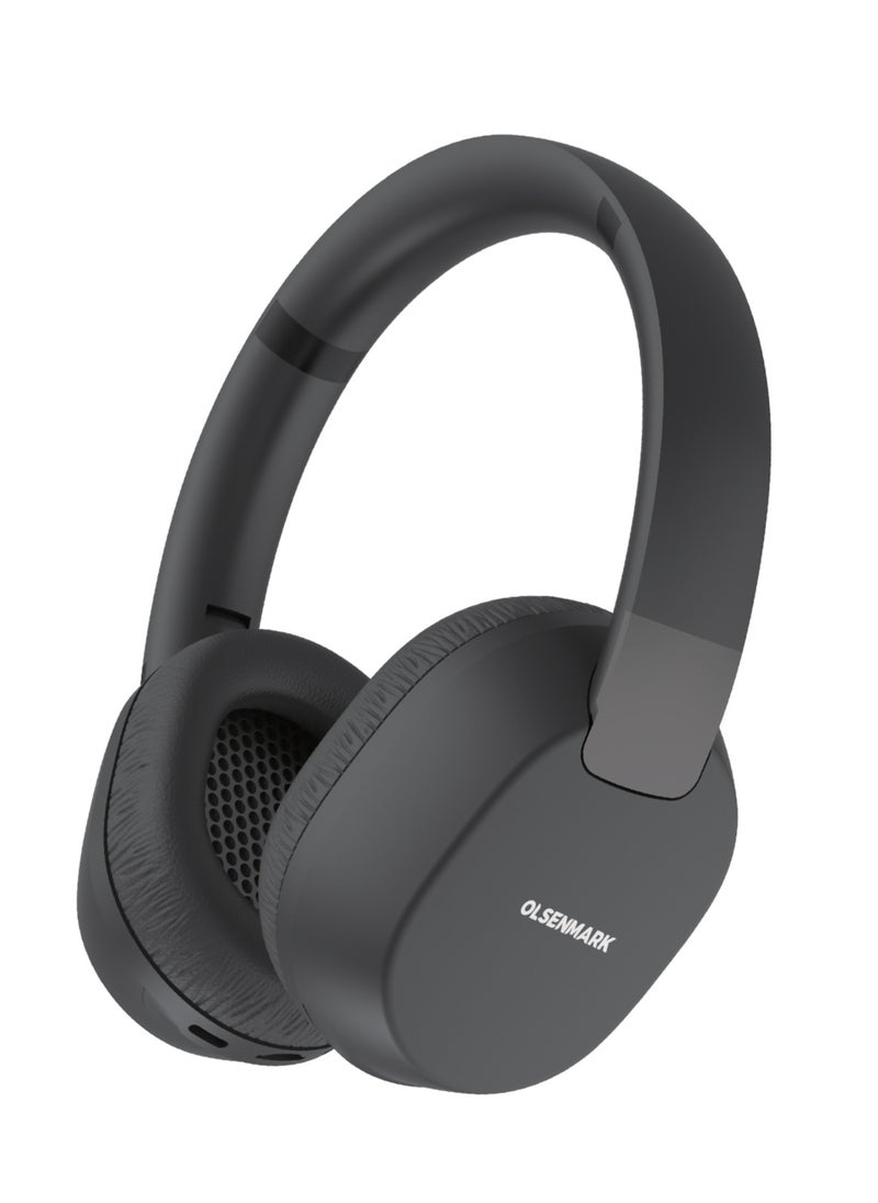Olsenmark - Olsenmark Wireless Stereo Headphone OMHP1045, 10 Hours Playback Time, 5.4 Version, 10 Meter Transmission Range Type-C Charging,  Foldable Design, Lightweight, Black - Image 1