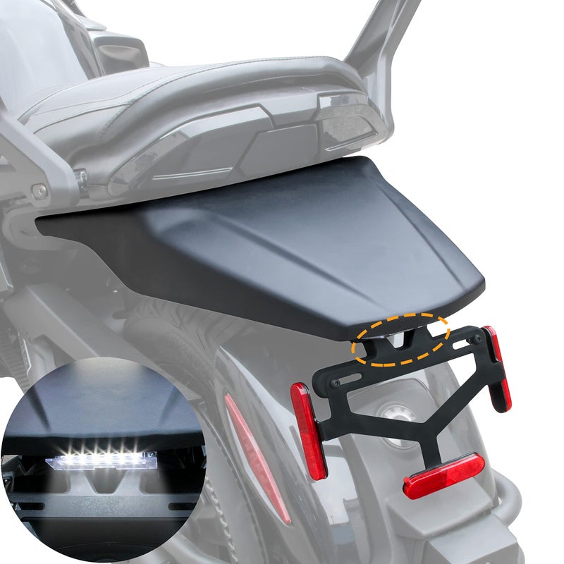 SAUTVS Rear Fender Extender for Can Am Spyder F3 20152025 Rear Short Fender with License Plate Holder LED Plate Light Street Legal Kit for Spyder F3 F3S 20152025 Accessories Replace 219400597