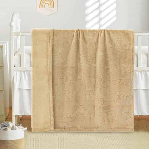 BORITAR 3D Printed Animal Baby Blanket Ultra Soft Fleece Blankets for Boys Girls, Warm and Lightweight Toddler Receiving Blanket for Crib Stroller, 30x40 Inch, Khaki - Image 4